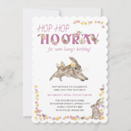 Hop Hooray Bunny und Butterbries Geburtstag Einladung