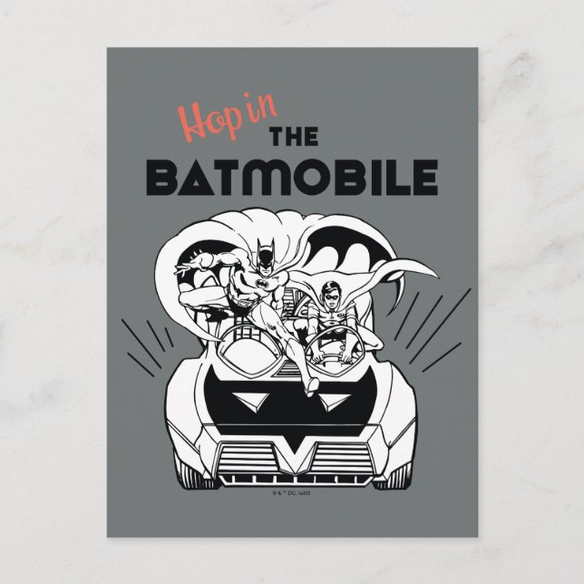 Hop in Batmobile Postkarte (Vorderseite)
