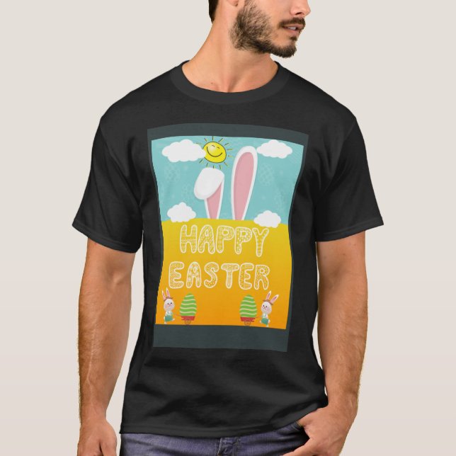 Hop in den Frühling mit unserem Ei, das Kaninchen  T-Shirt (Vorderseite)