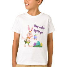 Hop in Frühling Ostern Bunny & Colorful Eggs