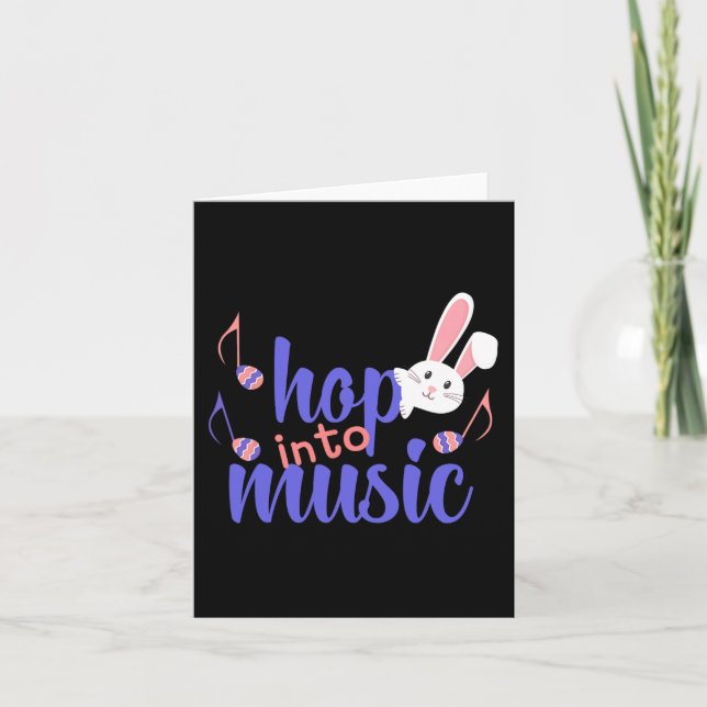 Hop in Musik Bunny Egg Musiker Ostern Frauen Kinde Karte (Vorderseite)
