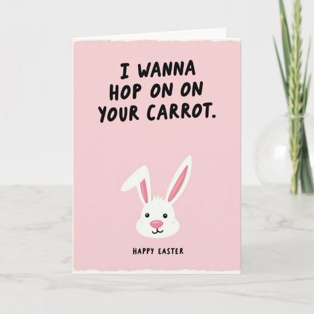 Hop On My Carrot Easter Card Karte (Vorderseite)