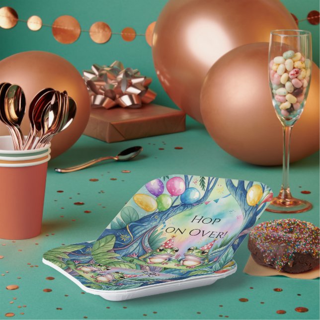 Hop On Over Birthday Party Pappteller (Multi)