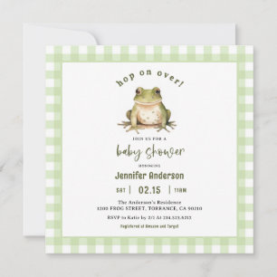 Hop On Over Frog Baby Shower Square Einladung