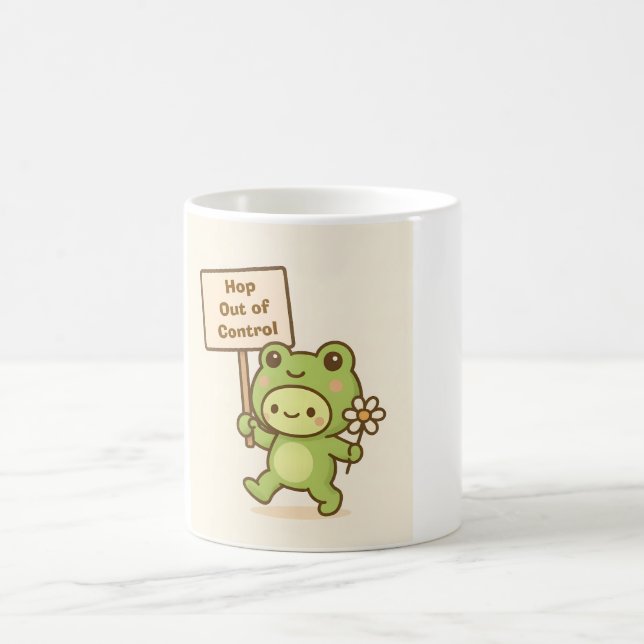 HOP Out of Control Frog Cute Whimsical Life Verwandlungstasse (Mittel)