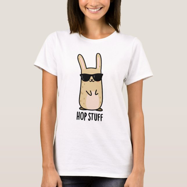 Hop Stuff Funny Bunny Rabbit Pub T-Shirt (Vorderseite)