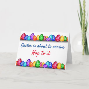 **HOP TO IT** UND HABEN EINEN "GLÜCKLICHEN OSTEN" FEIERTAGSKARTE