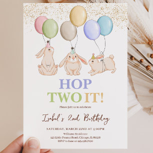 Hop Two It Oster 2. Geburtstag Einladung