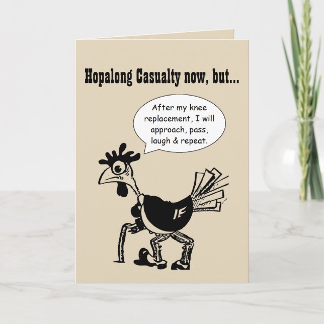 Hopalong Casualty bis Knee-Ersatz Karte (Vorderseite)