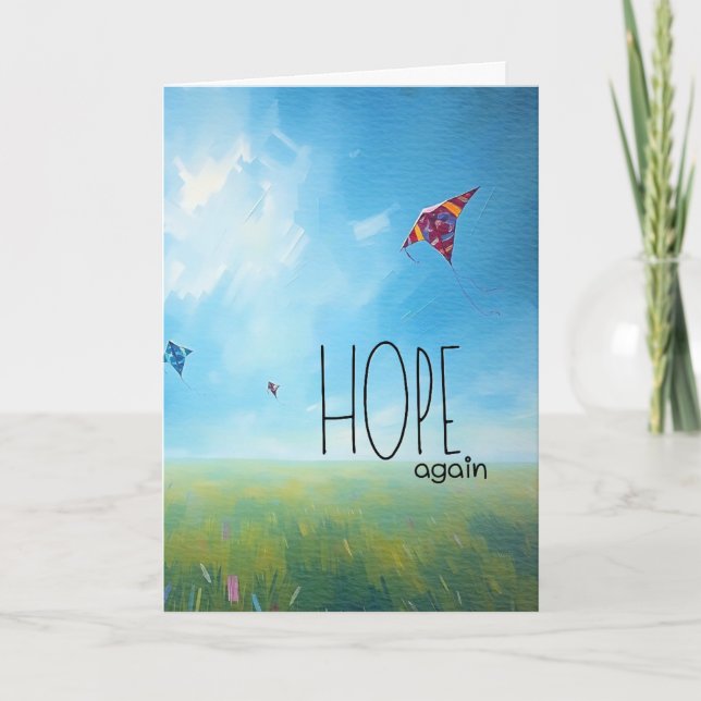 "Hope Again" Faltkarte 5x 7 Ermutigung Dankeskarte (Vorderseite)