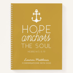 Hope Anchors the Soul Scripture Journal   Gold Notizbuch