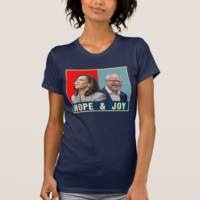 Hope and Joy Kamala Harris Tim Walz 2024 T-Shirt (Vorderseite)