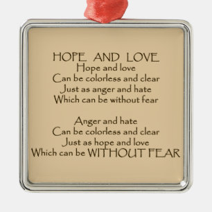 Hope And Love Poem unity peace kindness ornament Aus Metall