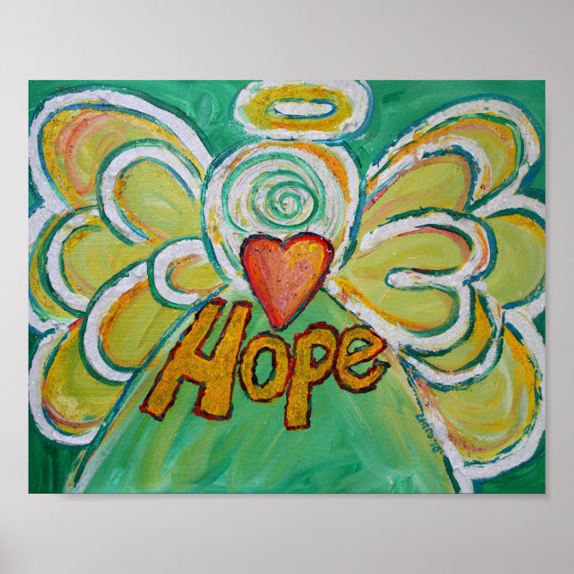Hope Angel Inspiration Word Art Print Poster (Vorne)