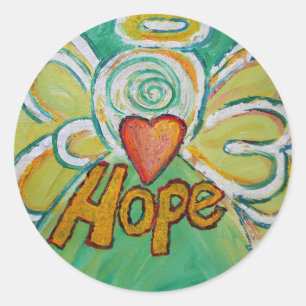 Hope Angel Inspirational Word Art Custom Stickers