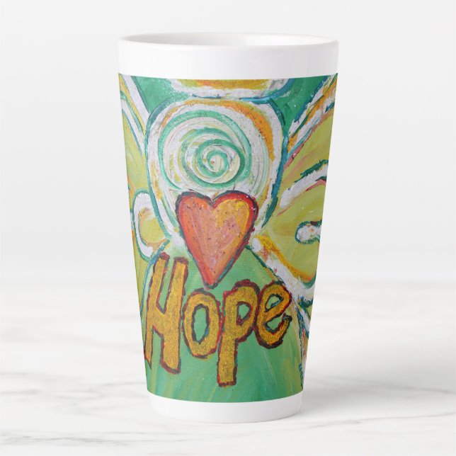 Hope Angel Word Art Custom Latte Tassen Cup (Vorderseite)