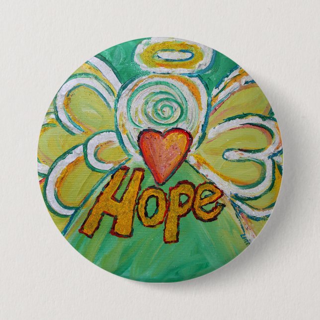 Hope Angel Word Art Lapel Pin Pendant Tasten Button (Vorderseite)