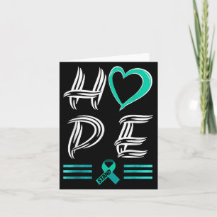 Hope Aquamarin Ribbon Gynecological Cancer Awarene Karte