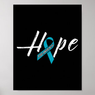 Hope Aquamarin Ribbon Ptsd Aufklärungsoutfit Gesch Poster