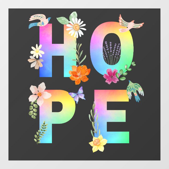 Hope Artistic Positive Motivierend Inspiration Fensteraufkleber (Blatt)