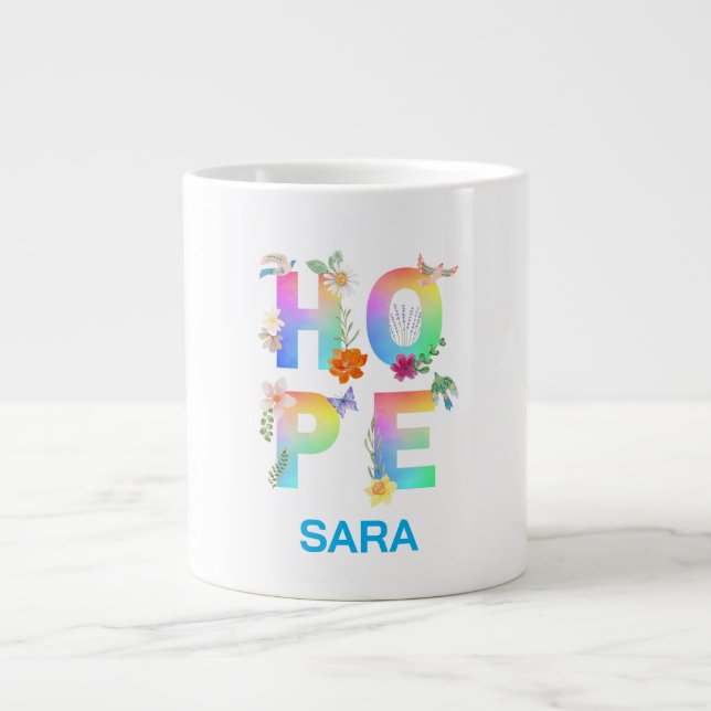 Hope Artistic Positive Motivierend Inspiration Jumbo-Tasse (Vorderseite)