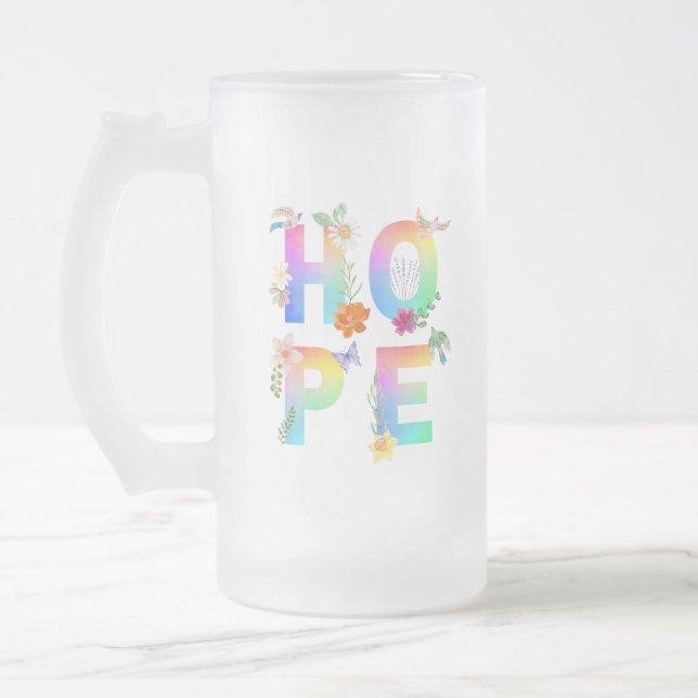 Hope Artistic Positive Motivierend Inspiration Mattglas Bierglas (Links)