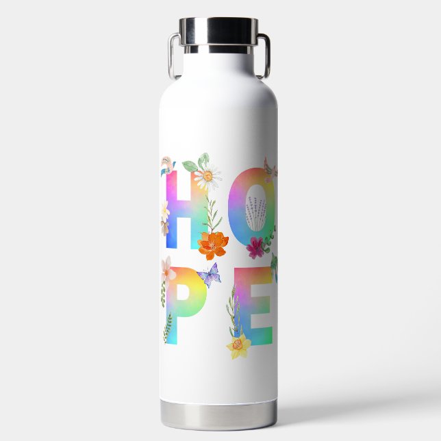 Hope Artistic Positive Motivierend Inspiration Trinkflasche (Vorderseite)