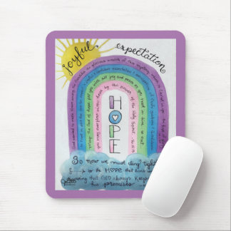 Hope Bible Verse Scripte Wasserfarben Regenbogen K Mousepad