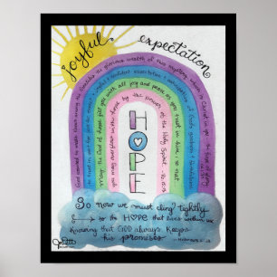 Hope Bible Verse Wasserfarbe Regenbogen Inspiratio Poster