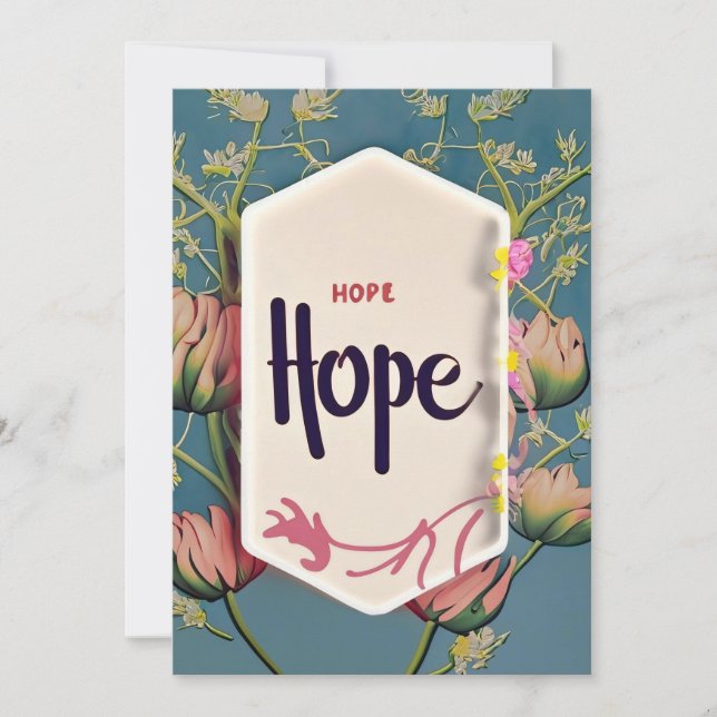 Hope Blooms - Elegant Floral Typography  Einladung (Vorderseite)