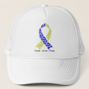 Hope Blue and Yellow Awareness Ribbon Truckerkappe