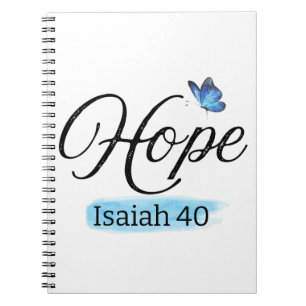 Hope Blue Butterfly Notizblock