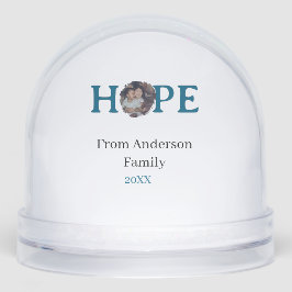 Hope blue holidays bold letter kids photo name yea schneekugeln