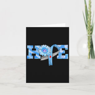 Hope Blue Ribbon Sonnenblume T1d Diabetes Bewussts Karte