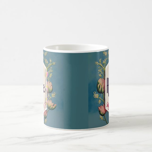 Hope blüht - Elegante Floralschrift  Kaffeetasse (Mittel)