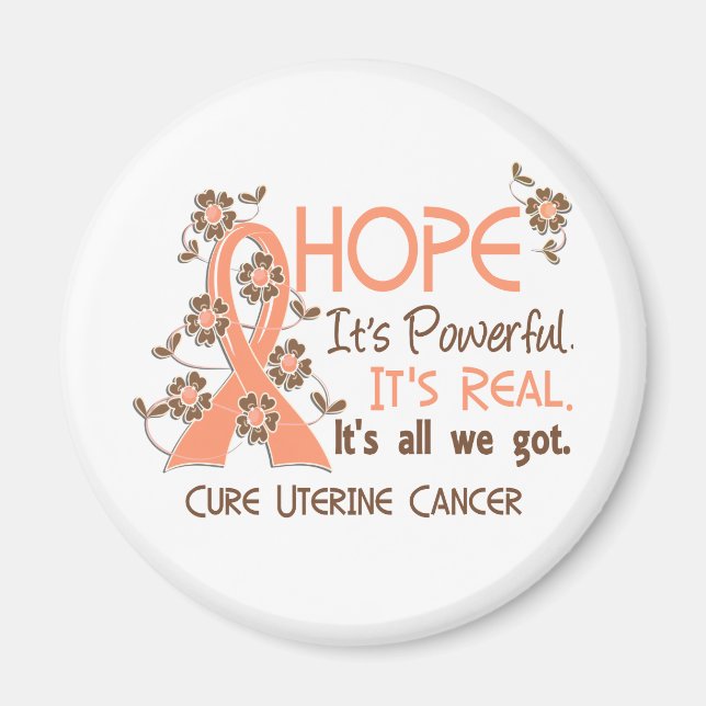 Hope Blume Ribbon Uteruskrebs Magnet (Vorne)