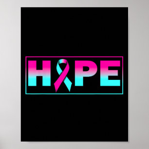 Hope Brca Awareness Rosa Brustkrebs Schleife Poster