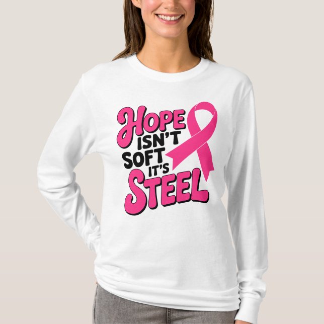 HOPE Breast Cancer Awareness Pink Ribbon Fighter T-Shirt (Vorderseite)