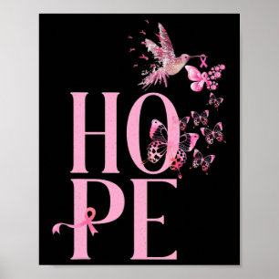 Hope Breast Cancer AwarenessandHummingbird Breast Poster