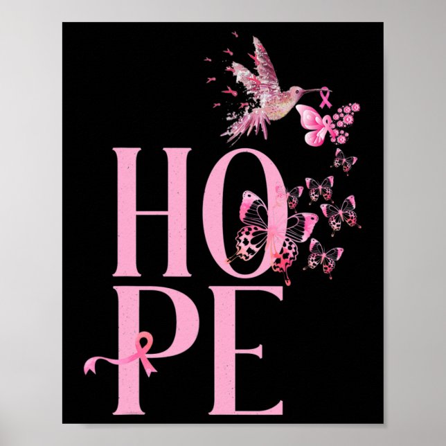 Hope Breast Cancer AwarenessandHummingbird Breast Poster (Vorne)
