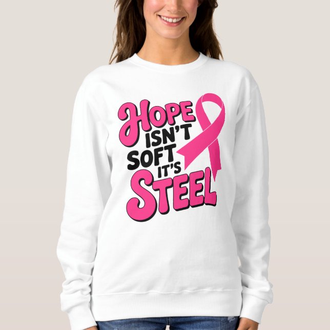 HOPE Brustkrebs Kämpfen rosa Bandenkrieger Sweatshirt (Vorderseite)