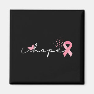 Hope Butterfly Brust Cancer Awareness Ribbon Girl Magnet
