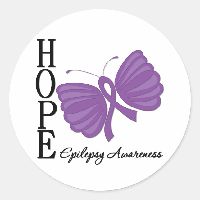 Hope Butterfly Epilepsy Runder Aufkleber (Vorderseite)