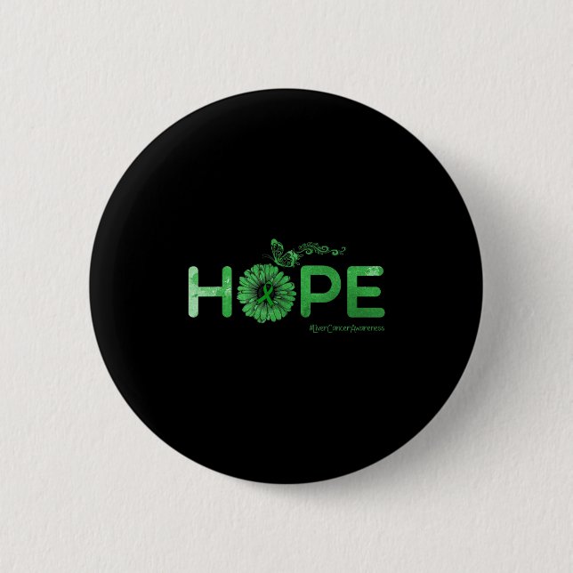 Hope Butterfly Liver Cancer Awareness Geschenke Button (Vorderseite)