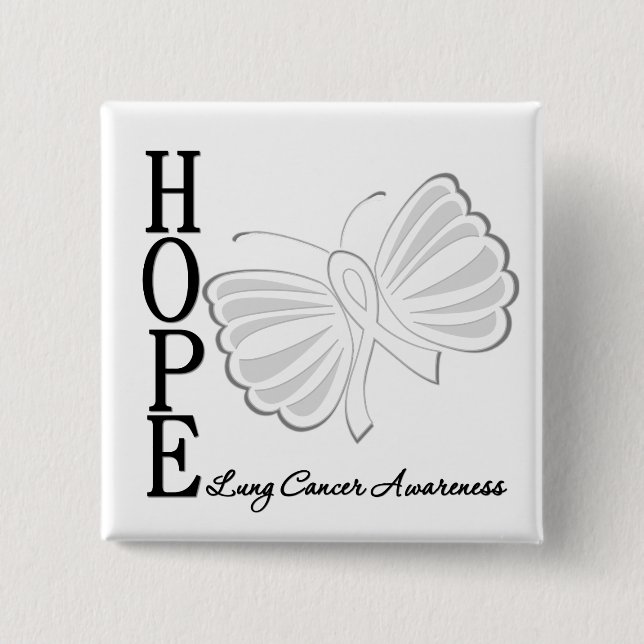Hope Butterfly Lungenkrebs Button (Vorderseite)