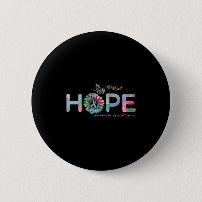 Hope Butterfly Metastatic Breast Cancer Awareness Button (Vorderseite)