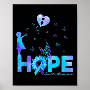 Hope Butterfly Sonnenblume Suizidprävention Awaren Poster