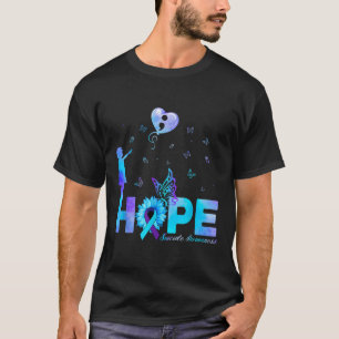 Hope Butterfly Sonnenblume Suizidprävention Awaren T-Shirt