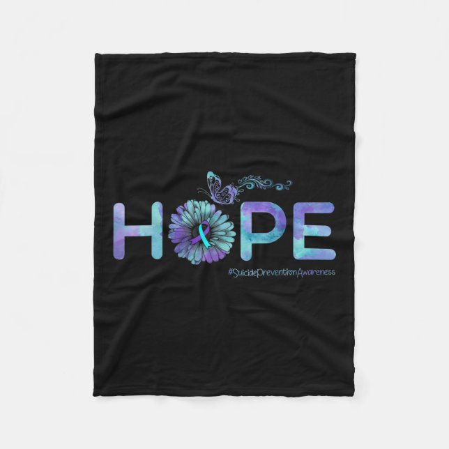 Hope Butterfly Suicide Prevention Awareness Gesche Fleecedecke (Vorderseite)