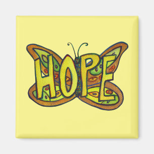 Hope Butterfly Word Art Inspiration Magnet